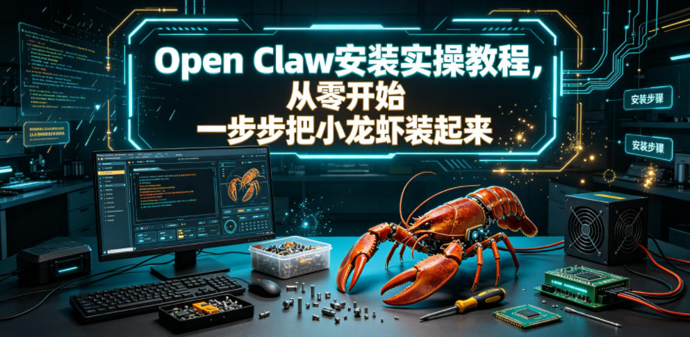 Open Claw安装实操教程，从零开始一步步一步步把小龙虾装起来-我爱项目网