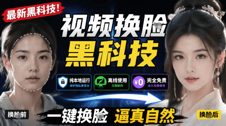 AI人工智能如此夸张？一键视频换Lian黑科技，纯本地离线运行，本地视频换Lian娱乐工具，AI FaceSwap-我爱项目网