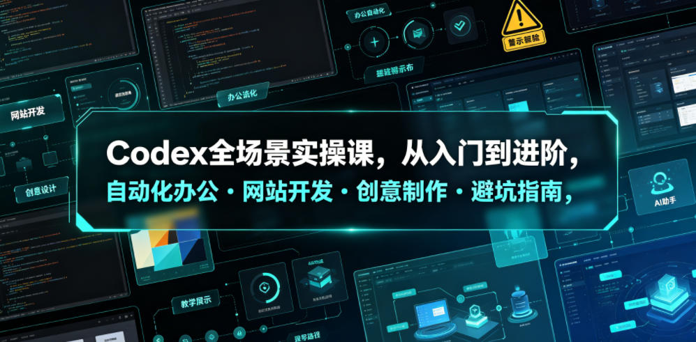 Codex全场景实操课，从入门到进阶，自动化办公・网站开发・创意制作・避坑指南，全流程教学-我爱项目网