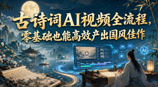 古诗词AI视频全流程，零基础也能高效产出国风佳作-我爱项目网