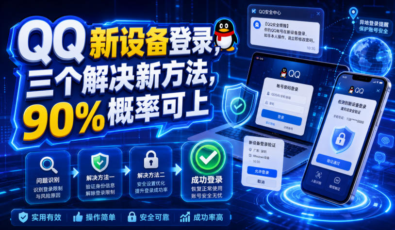 QQ新设备登录，三个解决新方法，90%概率可上-我爱项目网