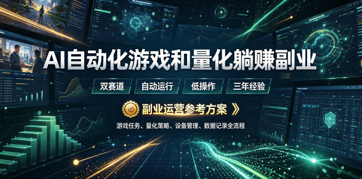 AI自动化游戏和量化躺賺副业：日入几张，稳定运行三年的项目！【揭秘】-我爱项目网