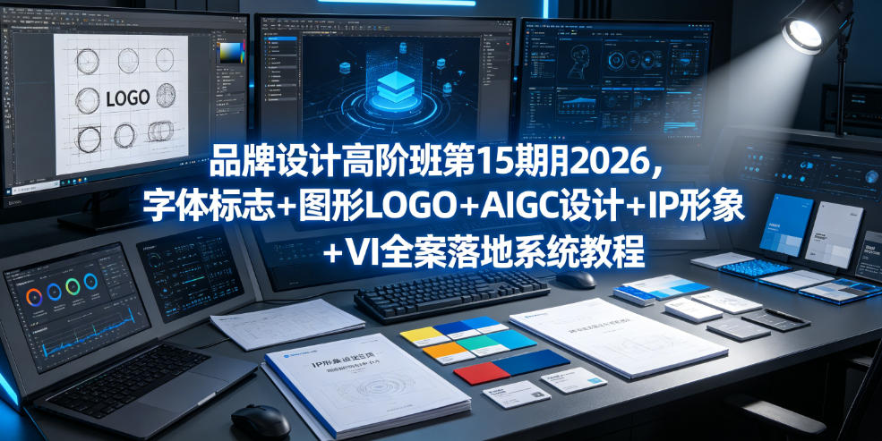 品牌设计高阶班第15期2026，字体标志＋图形LOGO＋AIGC设计＋IP形象＋VI全案落地系统教程-我爱项目网