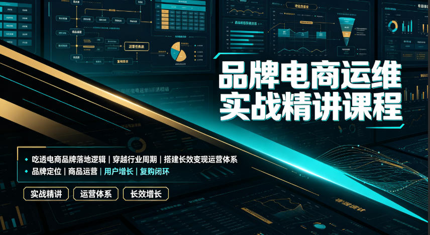 品牌电商运维实战精讲课程｜吃透电商品牌落地逻辑、穿越行业周期、搭建长效变现运营体系-我爱项目网