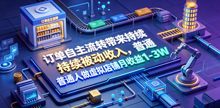 订单自主流转带来持续被动收入，普通人做虚拟店铺月收益1-3W【揭秘】-我爱项目网