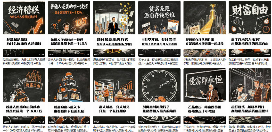 图片[2]-【AI书单】财富书籍图文解读玩法，一键直出，几十条视频，跑出1000单，全流程拆解，新手也可以上手-我爱项目网