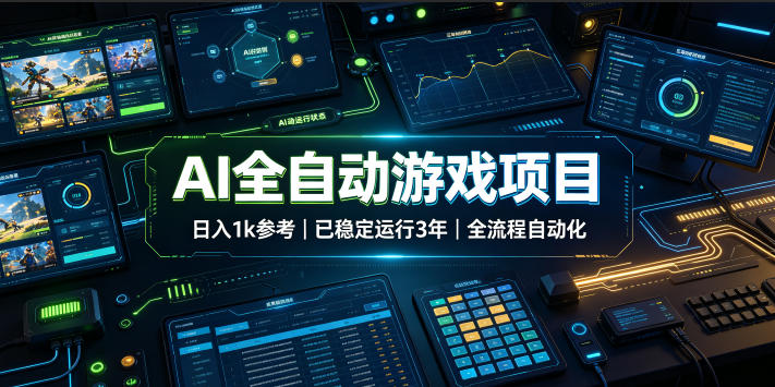 AI全自动游戏项目，日入1k，已稳定运行3年躺賺，全流程自动化！【揭秘】-我爱项目网