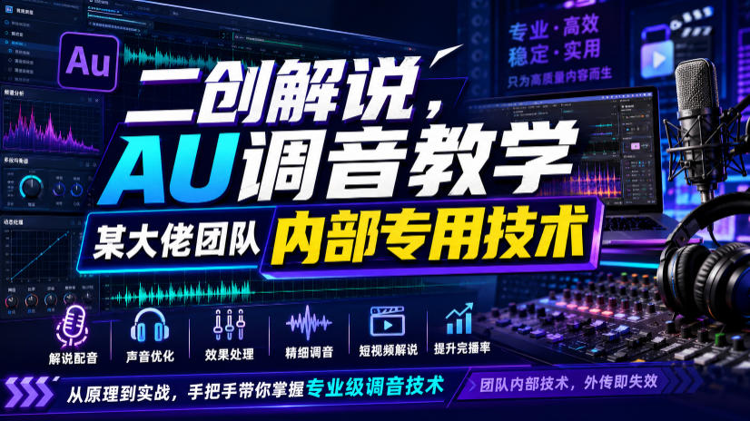 二创解说AU调音教学,某大佬团队内部专用技术-我爱项目网