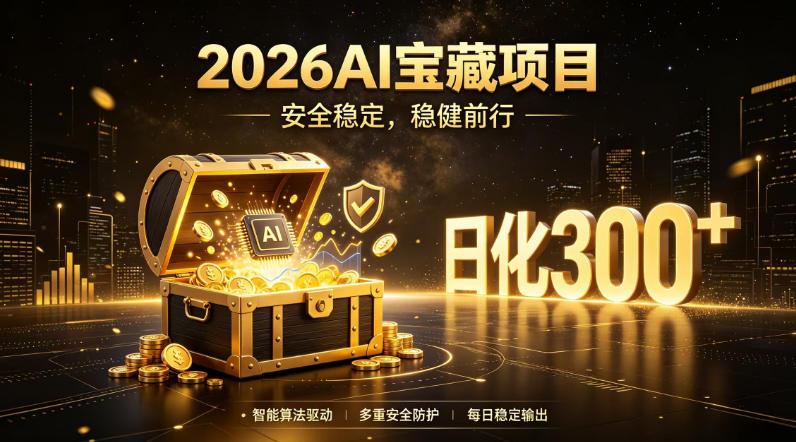 2026AI安全掘金项目，日化稳定300+，无需人为干预操作，当天见收益，操作简单【揭秘】-我爱项目网