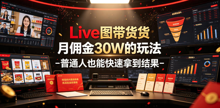 Live图带货月佣金30W的玩法-普通人也能快速拿到结果-我爱项目网