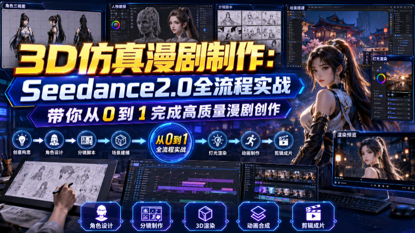 3D仿真漫剧制作：Seedance2.0全流程实战，带你从0到1完成高质量漫剧创作-我爱项目网