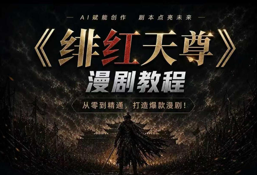 绯红天尊AI漫剧系统教程｜从零入门到精通，工具运用+剧本创作+爆款逻辑+提示词素材+镜头剪辑，全套爆款漫剧落地实战课-我爱项目网