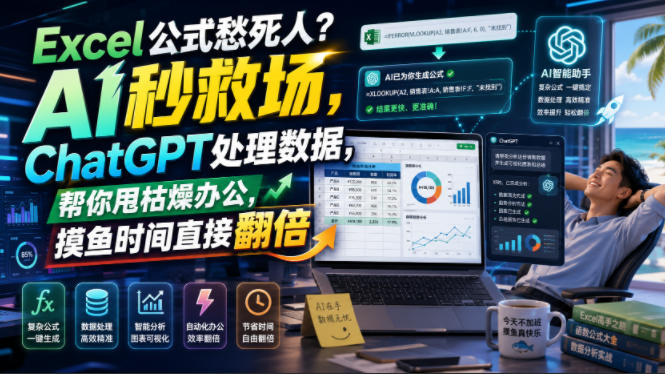Excel公式愁死人？AI秒救场，ChatGPT处理数据，帮你甩枯燥办公，摸鱼时间直接翻倍【原创双语字幕】-我爱项目网