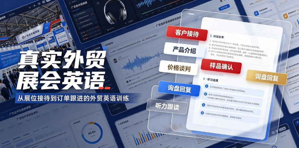 真实外贸展会英语，广交会外贸口语听力突击课程【音频】-我爱项目网