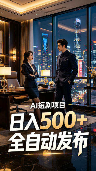 快手AI短剧自动发布，矩阵批量运营变现，轻资产副业项目，日入500+【揭秘】-我爱项目网