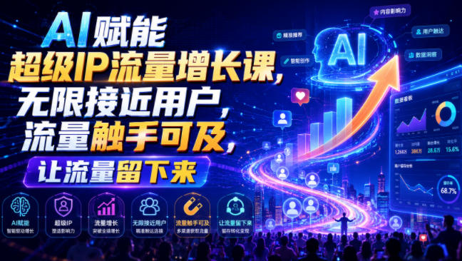 AI赋能超级IP流量增长课，无限接近用户，流量触手可及，让流量留下来-我爱项目网