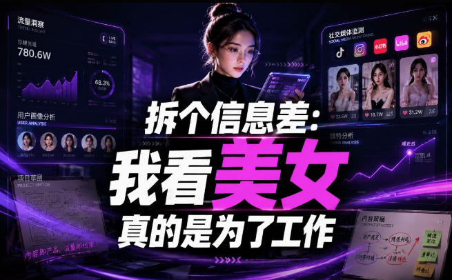 【理直气壮】我给看美女找了一个非常恰当的理由,信息差项目-我爱项目网
