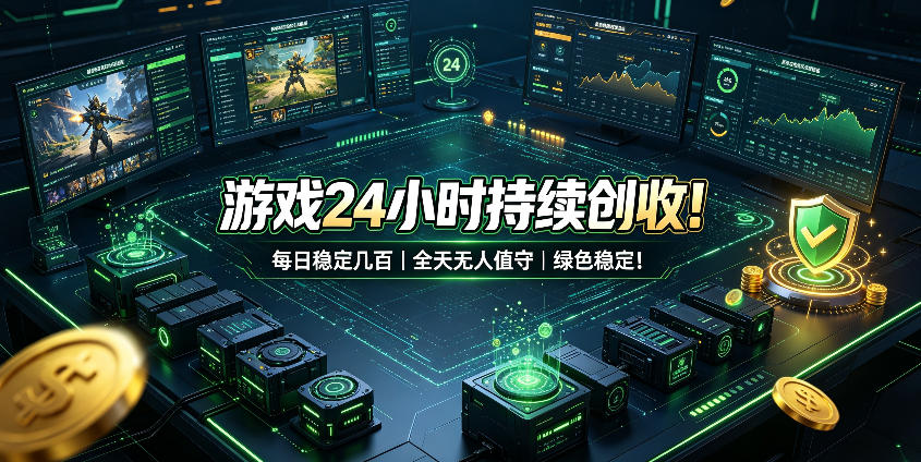 游戏24小时持续创收！每日稳定几百，全天无人值守，绿色稳定！【揭秘】-我爱项目网