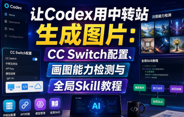 让Codex用中转站生成图片:CC Switch配置、画图能力检测与全局Skill教程-我爱项目网