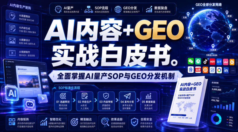 AI内容+GEO实战白皮书，全面掌握AI量产SOP与GEO分发机制【文档】-我爱项目网