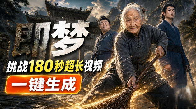 即梦挑战180秒超长视频！一键生成3分钟电影？完整制作流程详细分享！-我爱项目网