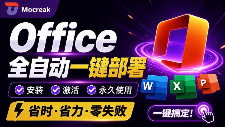 Office全自动一键部署安装，最高支持2024版本，可自定义安装组件，内置激活工具，全免费使用Mocreak！-我爱项目网