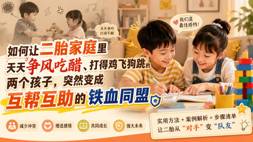 付费文章：如何让二胎家庭里天天争风吃醋、打得鸡飞狗跳的两个孩子，突然变成互帮互助的铁血同盟？-我爱项目网