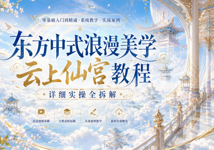 东方中式浪漫美学云上仙宫教程，详细实操全拆解-我爱项目网
