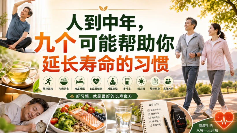 付费文章：人到中年，九个可能帮助你延长寿命的习惯-我爱项目网