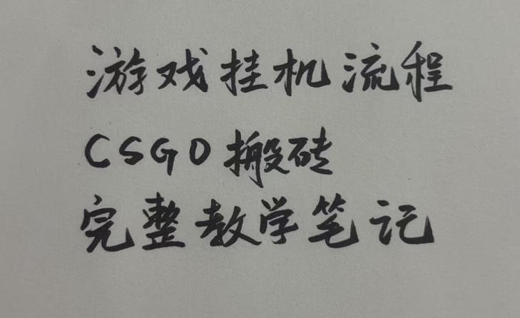游戏挂G全流程笔记分享，CSGO游戏搬砖，小白看了当天学会见收益【揭秘】-我爱项目网