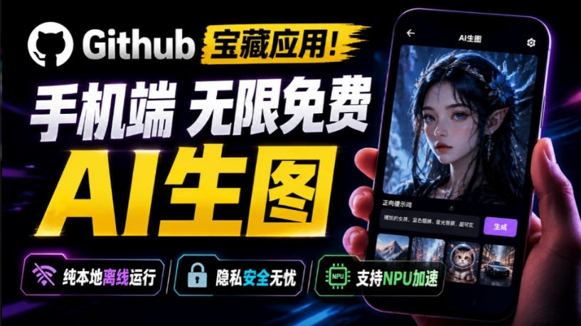 Github宝藏应用！手机端无限免费AI生图，纯本地离线运行，支持NPU加速斩获3.1k stars，local-dream-我爱项目网
