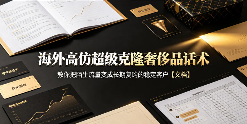 海外高仿超级克隆奢侈品话术，教你把陌生流量变成长期复购的稳定客户【文档】-我爱项目网