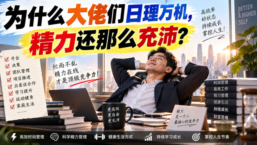 付费文章：为什么大佬们日理万机，精力还那么充沛？-我爱项目网