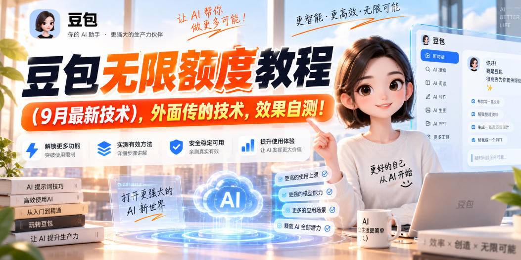 豆包无限额度教程(9月最新技术),外面传的技术,效果自测!-我爱项目网