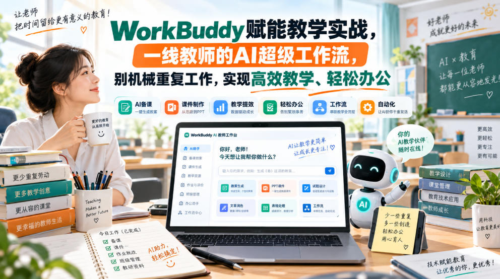 WorkBuddy赋能教学实战，一线教师的AI超级工作流，别机械重复工作，实现高效教学、轻松办公-我爱项目网