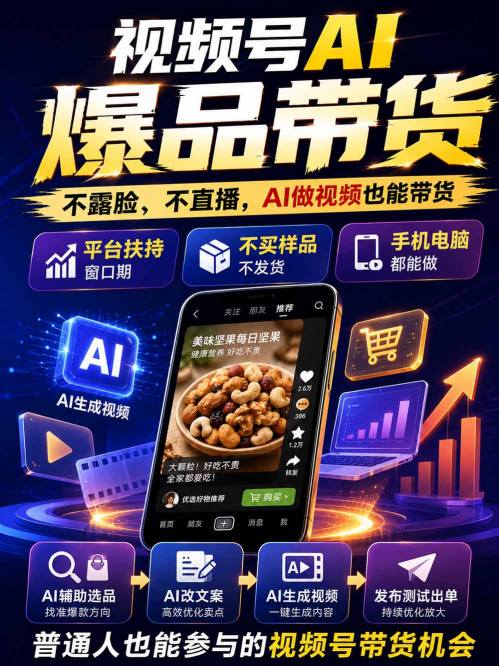图片[2]-视频号Ai爆品带货，不露脸、不直播、不买样品、不开店、不发货，AI做视频也能带货，轻松单日佣金1k+-我爱项目网