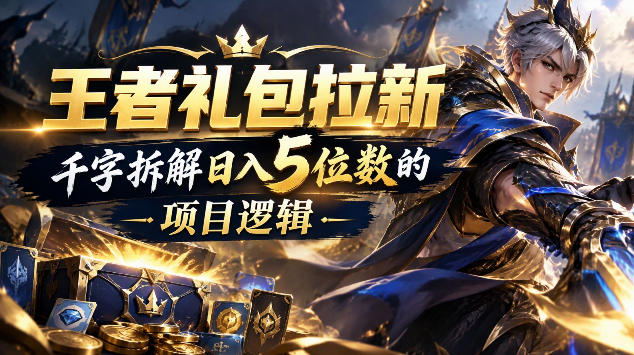 王者游戏礼包拉新_千字拆解日入5位数的项目逻辑-我爱项目网