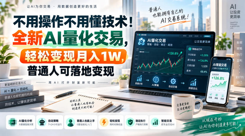 不用操作不用懂技术！全新AI量化交易，轻松变现月入1W，普通人可落地变现！【揭秘】-我爱项目网