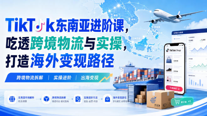 TikTok东南亚进阶课，吃透跨境物流与实操，打造海外变现路径-我爱项目网