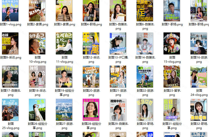 图片[2]-高质量素材！200款+剪映高级美观网感封面预设，各行业通用，3s搞定超美观视频封面，爆款封面模板-我爱项目网