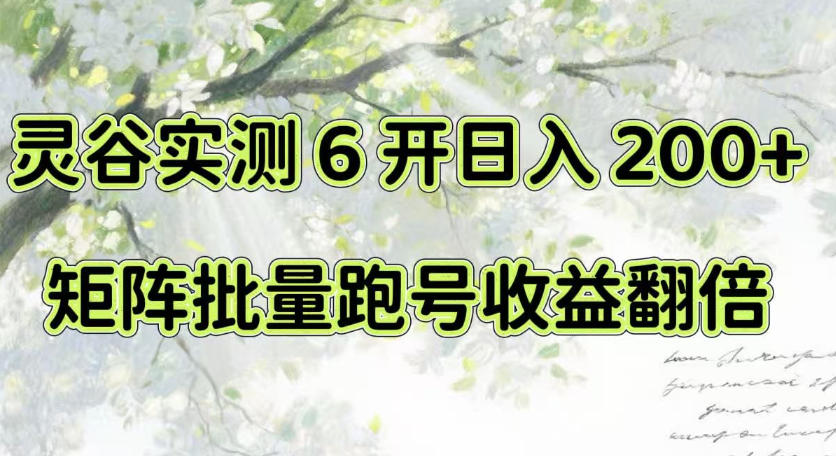 一台电脑就能做！灵谷实测6开日入200+，矩阵批量跑号收益翻倍【揭秘】-我爱项目网