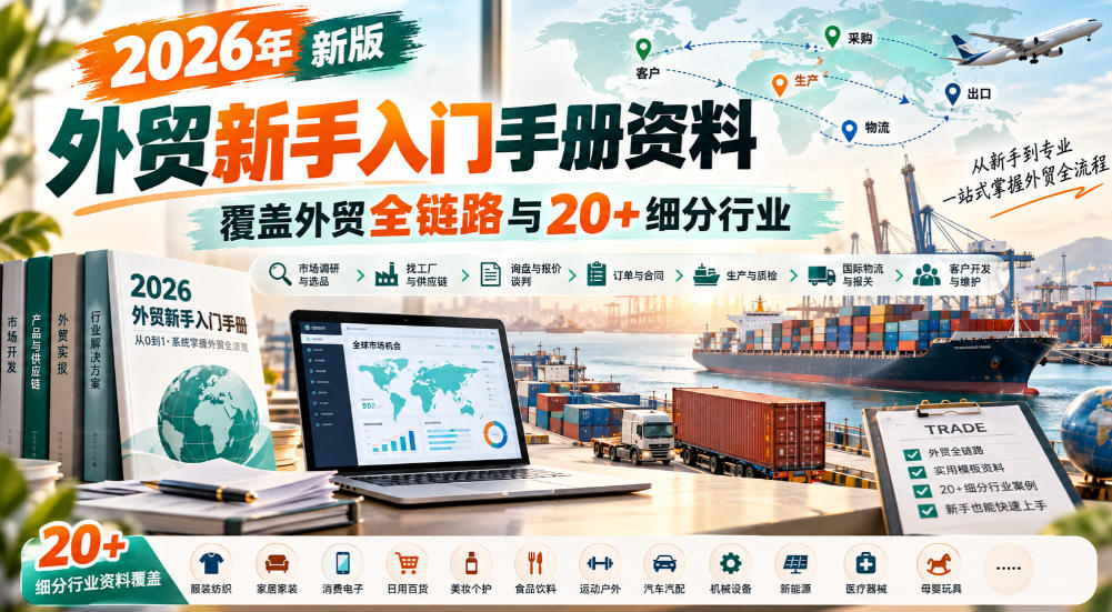 2026年新版外贸新手入门手册资料，覆盖外贸全链路与20+细分行业-我爱项目网