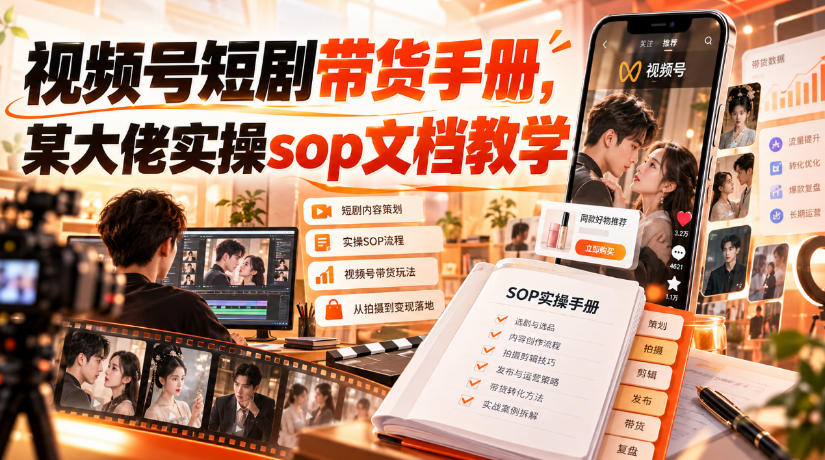 视频号短剧带货手册,某大佬实操sop文档教学-我爱项目网
