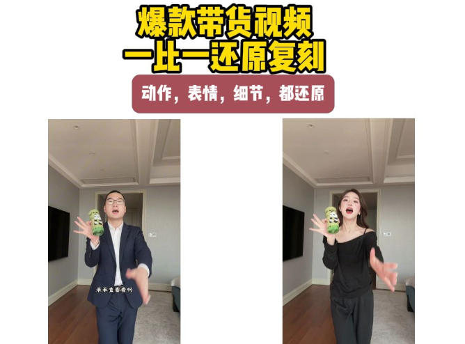 AI带货视频复刻，一比一还原加二创，动作，表情，细节，都还原，新手也能直接套用-我爱项目网