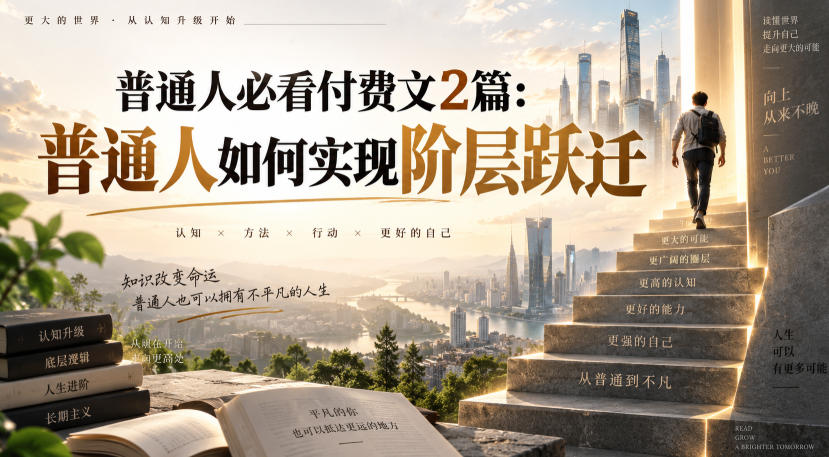 普通人必看付费文2篇：普通人如何实现阶层跃迁-我爱项目网