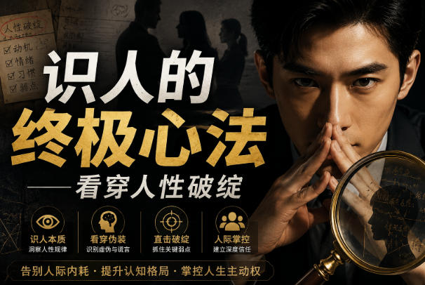 付费文章：识人的终极心法——看穿人性破绽-我爱项目网