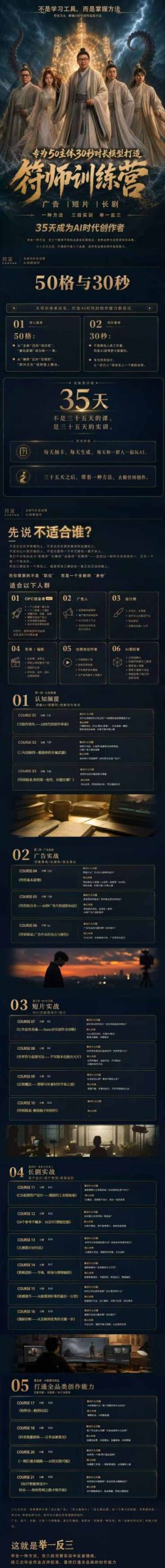 图片[2]-多参宗符师训练营，35天成为AI时代创作者，广告|短片|长剧，一种方法，三段实训，举一反三，打通全品类的创作能力-我爱项目网