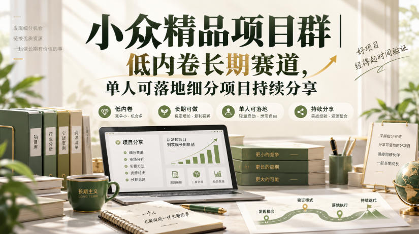 小众精品项目群｜低内卷长期赛道，单人可落地细分项目持续分享-我爱项目网