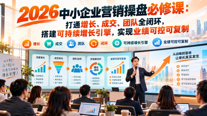 2026中小企业营销操盘必修课:打通增长、成交、团队全闭环,搭建可持续增长引擎,实现业绩可控可复制-我爱项目网