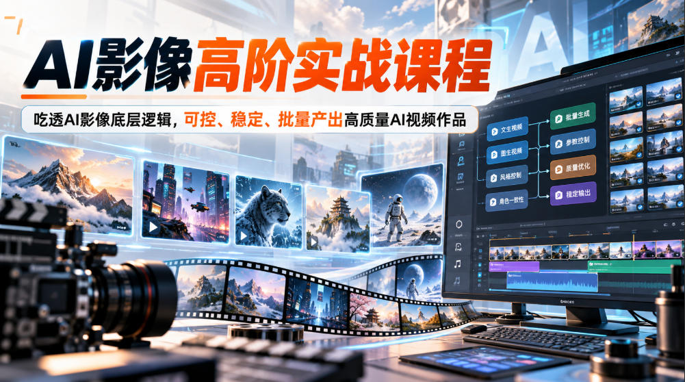 AI影像高阶实战课程，吃透AI影像底层逻辑，可控、稳定、批量产出高质量AI视频作品-我爱项目网